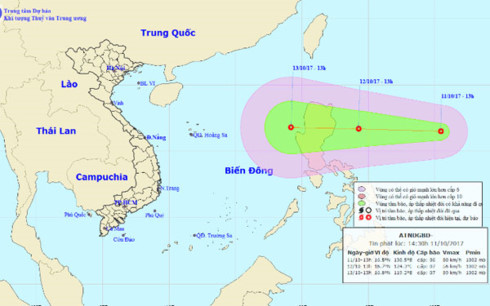 Xuất hiện áp thấp nhiệt đới giật cấp 9 gần Biển Đông